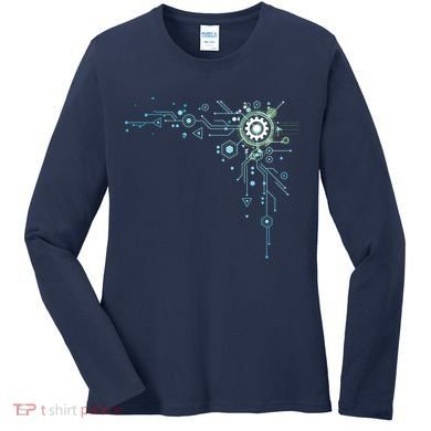 Computer Circuit Engineer Gifts Computer Nerd Women's Long Sleeve Shirt