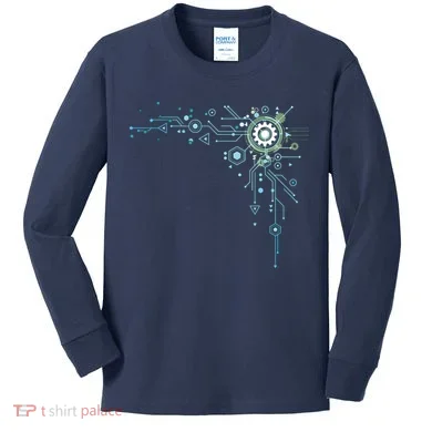 Computer Circuit Engineer Gifts Computer Nerd Kids Long Sleeve Shirt