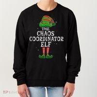 Chaos Coordinator Elf Group Matching Family Christmas Funny Gift Women's Sweatshirt thumb 0