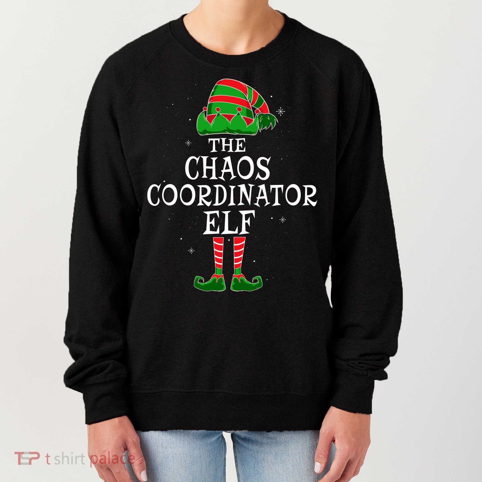 Chaos Coordinator Elf Group Matching Family Christmas Funny Gift Women's Sweatshirt
