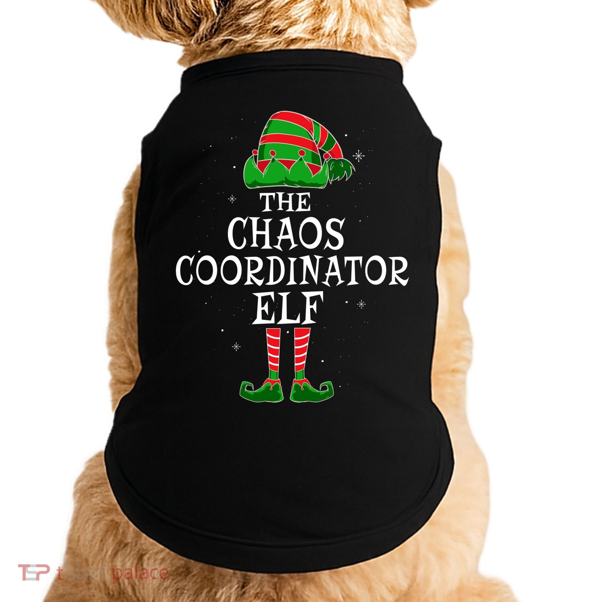 Chaos Coordinator Elf Group Matching Family Christmas Funny Gift Doggie Tank