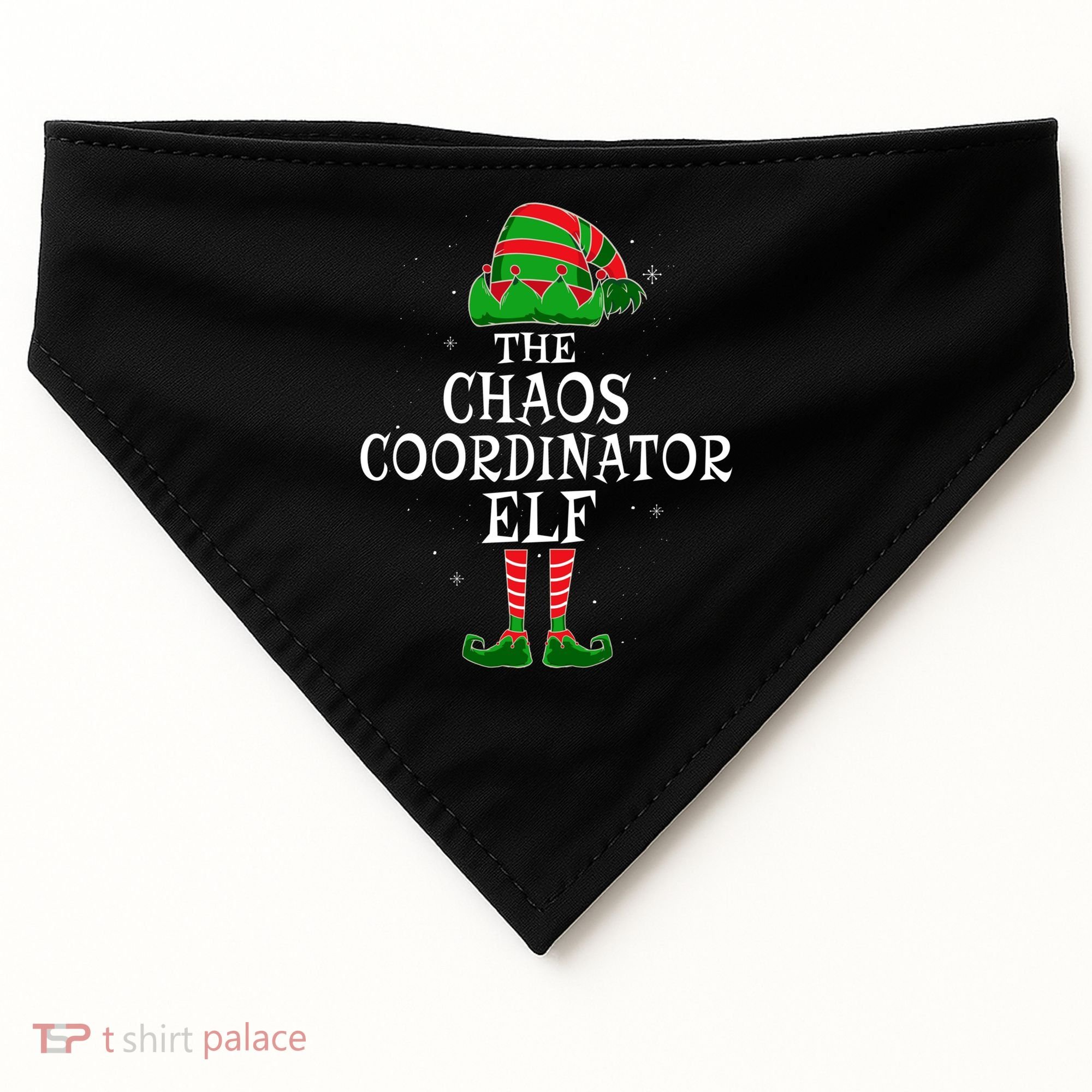 Chaos Coordinator Elf Group Matching Family Christmas Funny Gift USA-Made Doggie Bandana