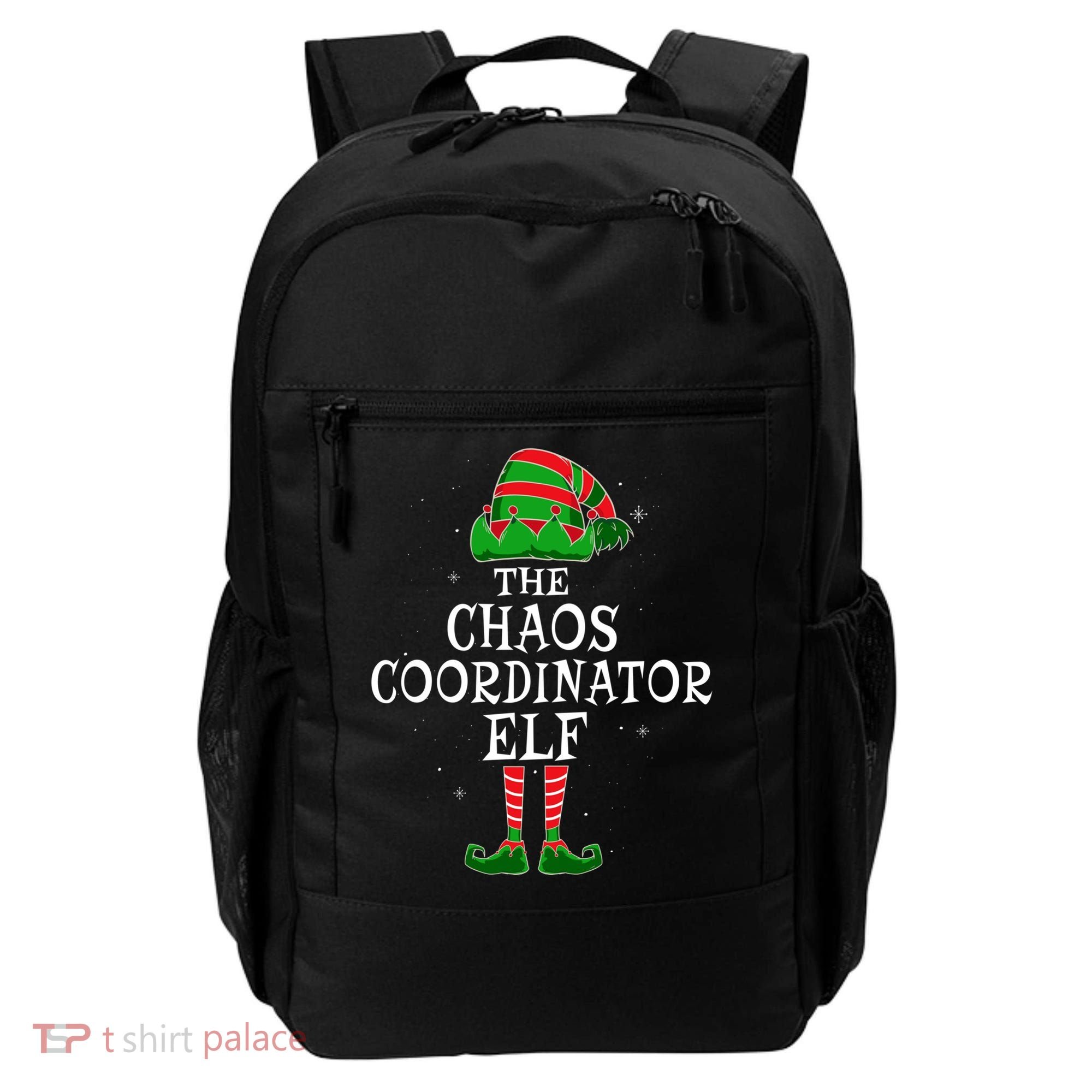 Chaos Coordinator Elf Group Matching Family Christmas Funny Gift Backpack