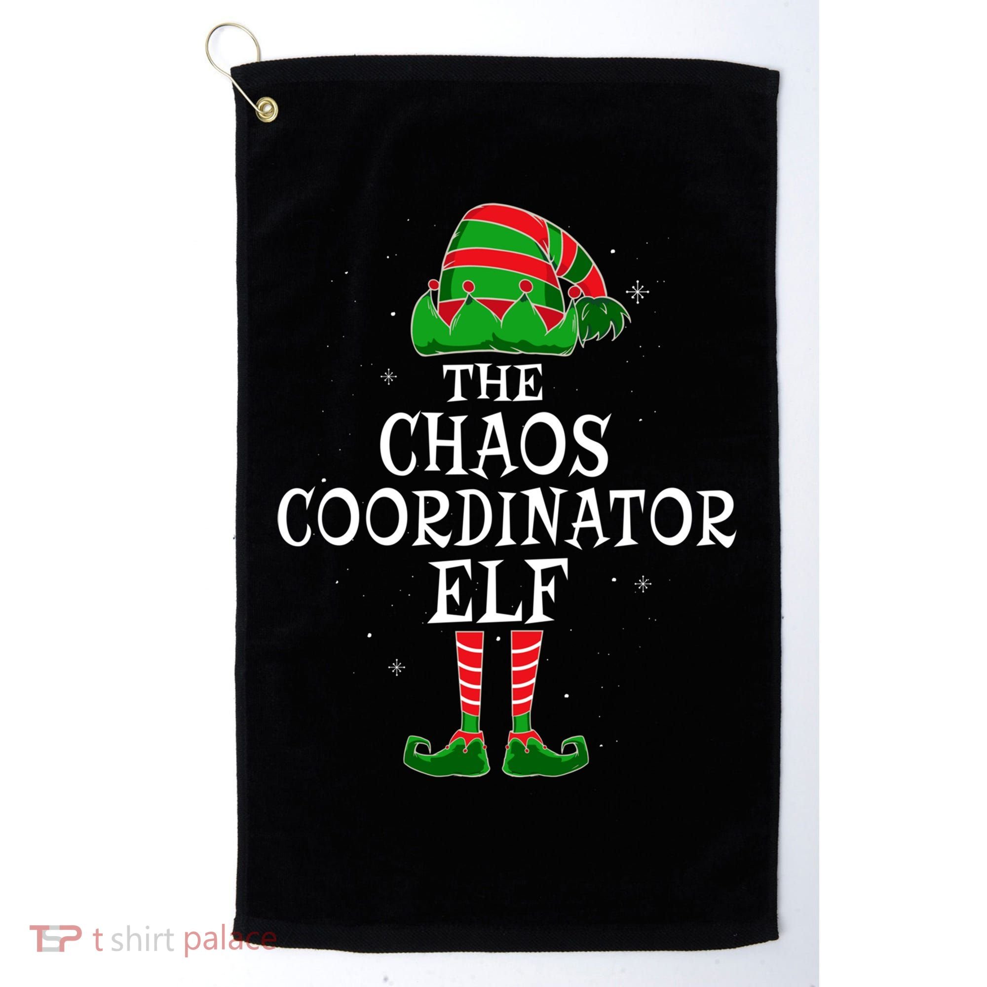Chaos Coordinator Elf Group Matching Family Christmas Funny Gift Golf Towel