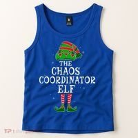 Chaos Coordinator Elf Group Matching Family Christmas Funny Gift Tank Top thumb 2