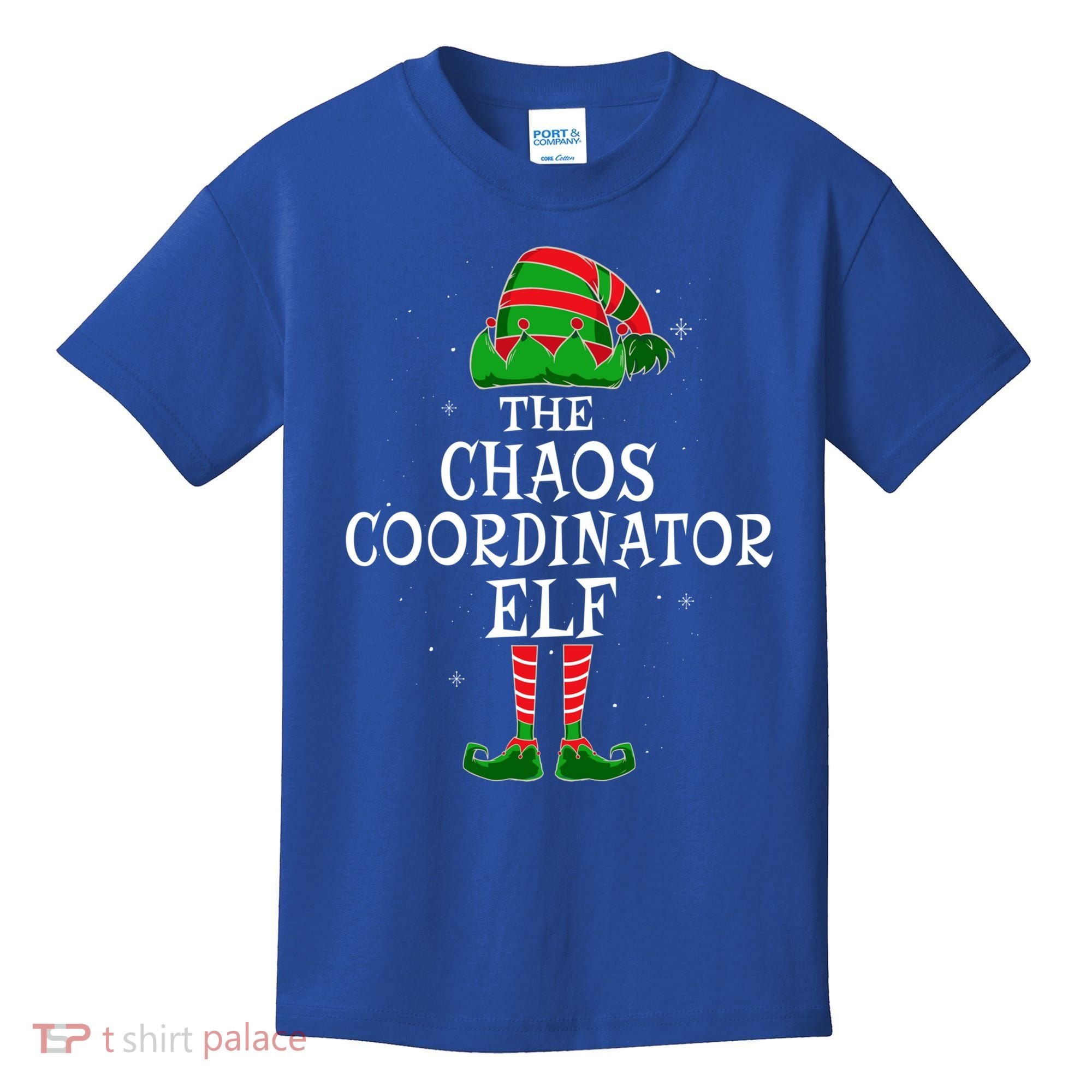 Chaos Coordinator Elf Group Matching Family Christmas Funny Gift Kids T-Shirt