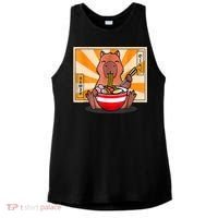 Cute Capybara Eating Ramen Funny Animal Anime Manga Ladies PosiCharge Tri-Blend Wicking Tank thumb 0