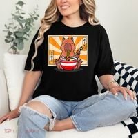 Cute Capybara Eating Ramen Funny Animal Anime Manga Comfort Colors T-Shirt thumb 2