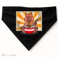 Cute Capybara Eating Ramen Funny Animal Anime Manga USA-Made Doggie Bandana thumb 0