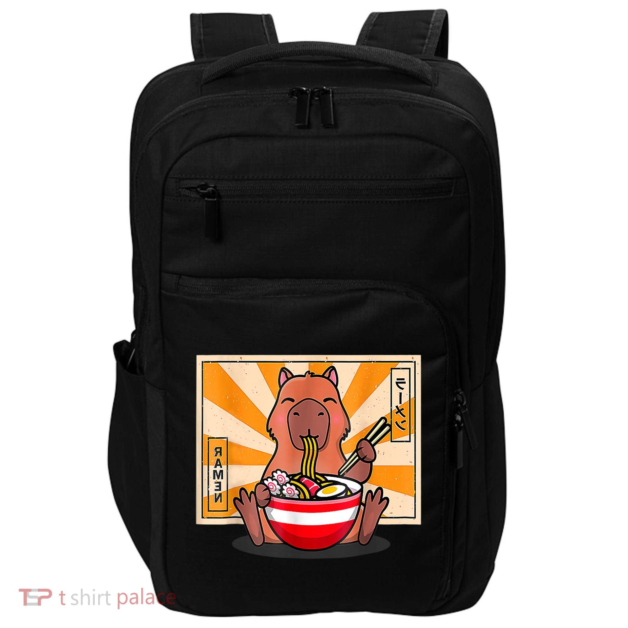 Cute Capybara Eating Ramen Funny Animal Anime Manga Impact Tech Backpack