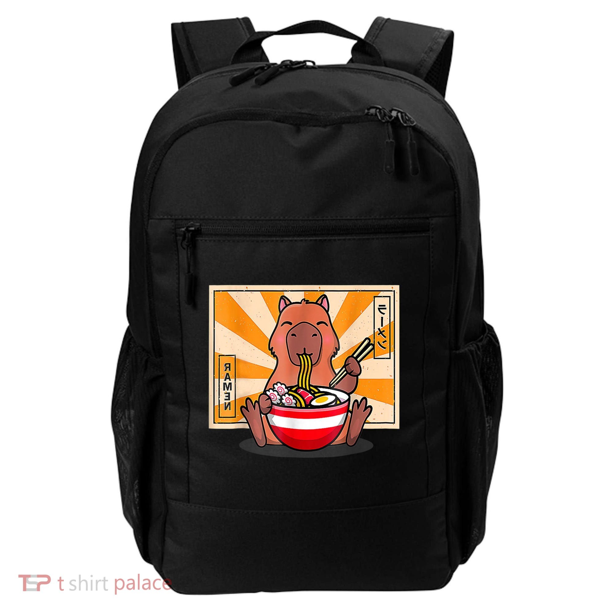 Cute Capybara Eating Ramen Funny Animal Anime Manga Backpack