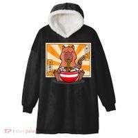 Cute Capybara Eating Ramen Funny Animal Anime Manga Hooded Wearable Blanket thumb 0