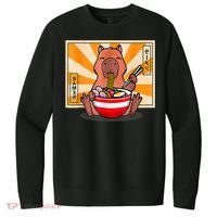 Cute Capybara Eating Ramen Funny Animal Anime Manga V.I.T. Fleece Crew Sweatshirt thumb 0