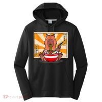 Cute Capybara Eating Ramen Funny Animal Anime Manga Performance Fleece Hoodie thumb 0