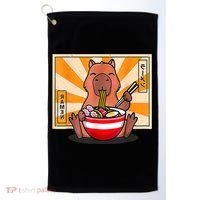 Cute Capybara Eating Ramen Funny Animal Anime Manga Golf Towel thumb 0