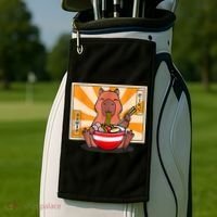 Cute Capybara Eating Ramen Funny Animal Anime Manga Golf Towel thumb 2