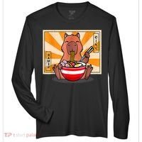 Cute Capybara Eating Ramen Funny Animal Anime Manga Zone Performance Long-Sleeve T-Shirt thumb 0