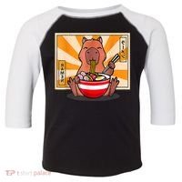 Cute Capybara Eating Ramen Funny Animal Anime Manga Toddler Fine Jersey T-Shirt thumb 0