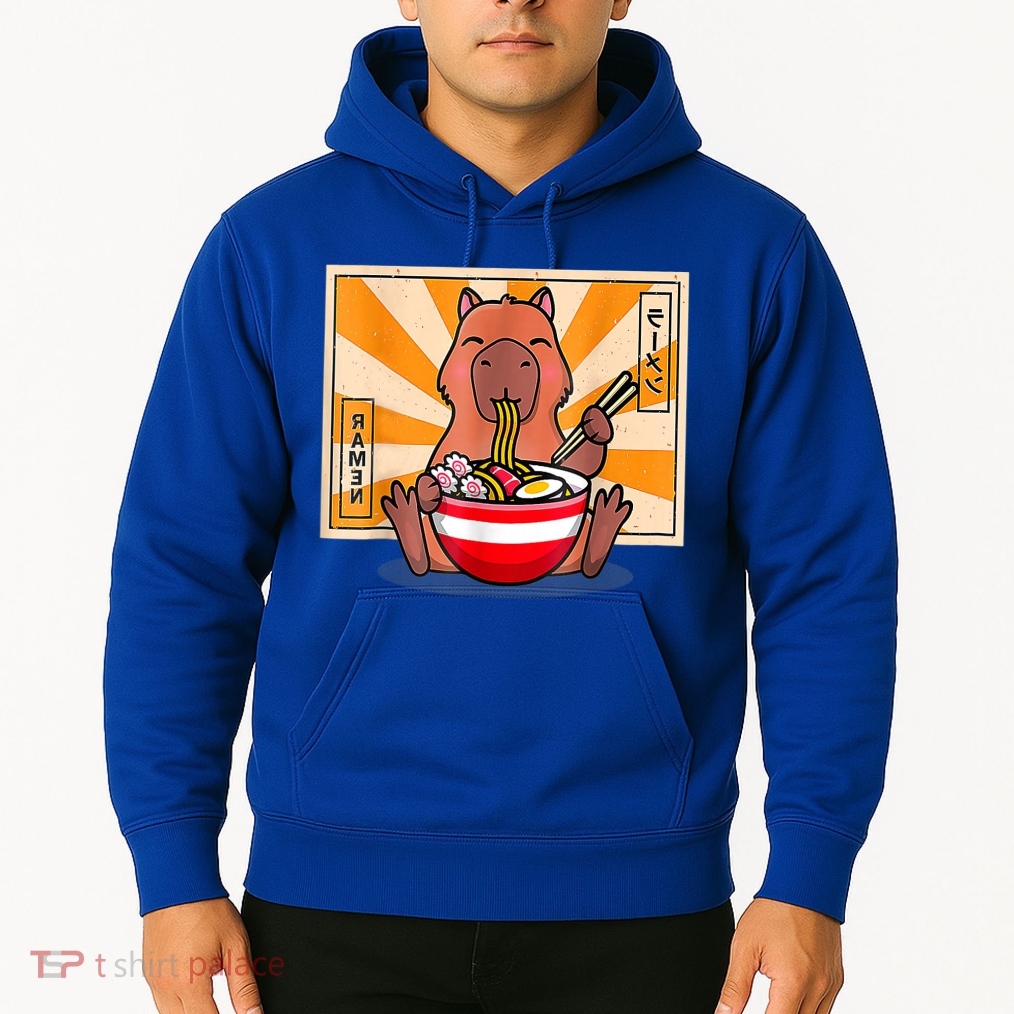 Cute Capybara Eating Ramen Funny Animal Anime Manga Hoodie