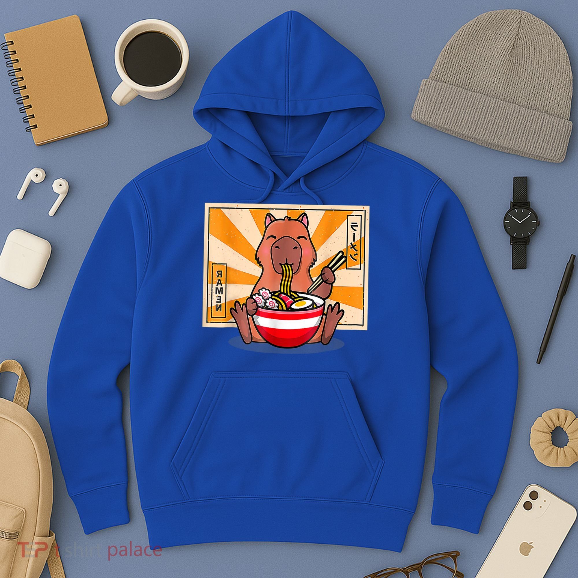 Cute Capybara Eating Ramen Funny Animal Anime Manga Hoodie