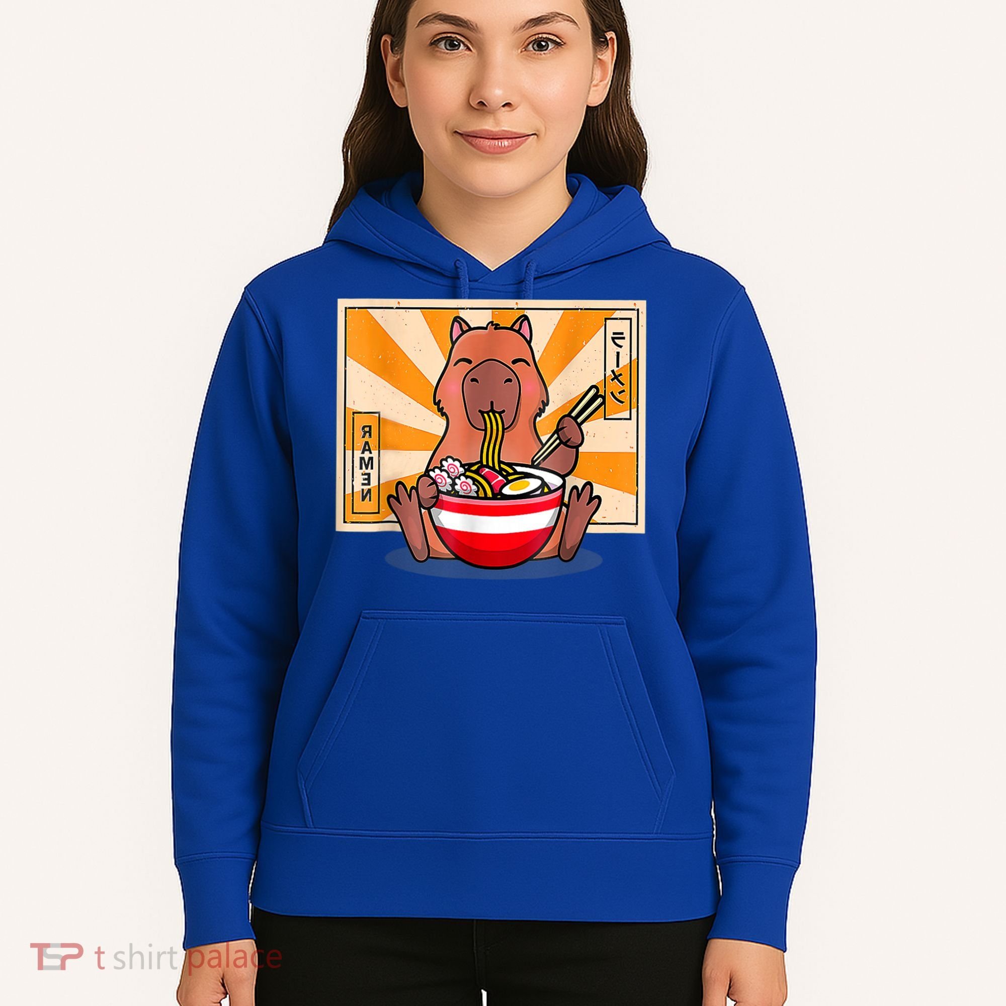 Cute Capybara Eating Ramen Funny Animal Anime Manga Hoodie