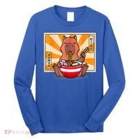Cute Capybara Eating Ramen Funny Animal Anime Manga Long Sleeve Shirt thumb 0