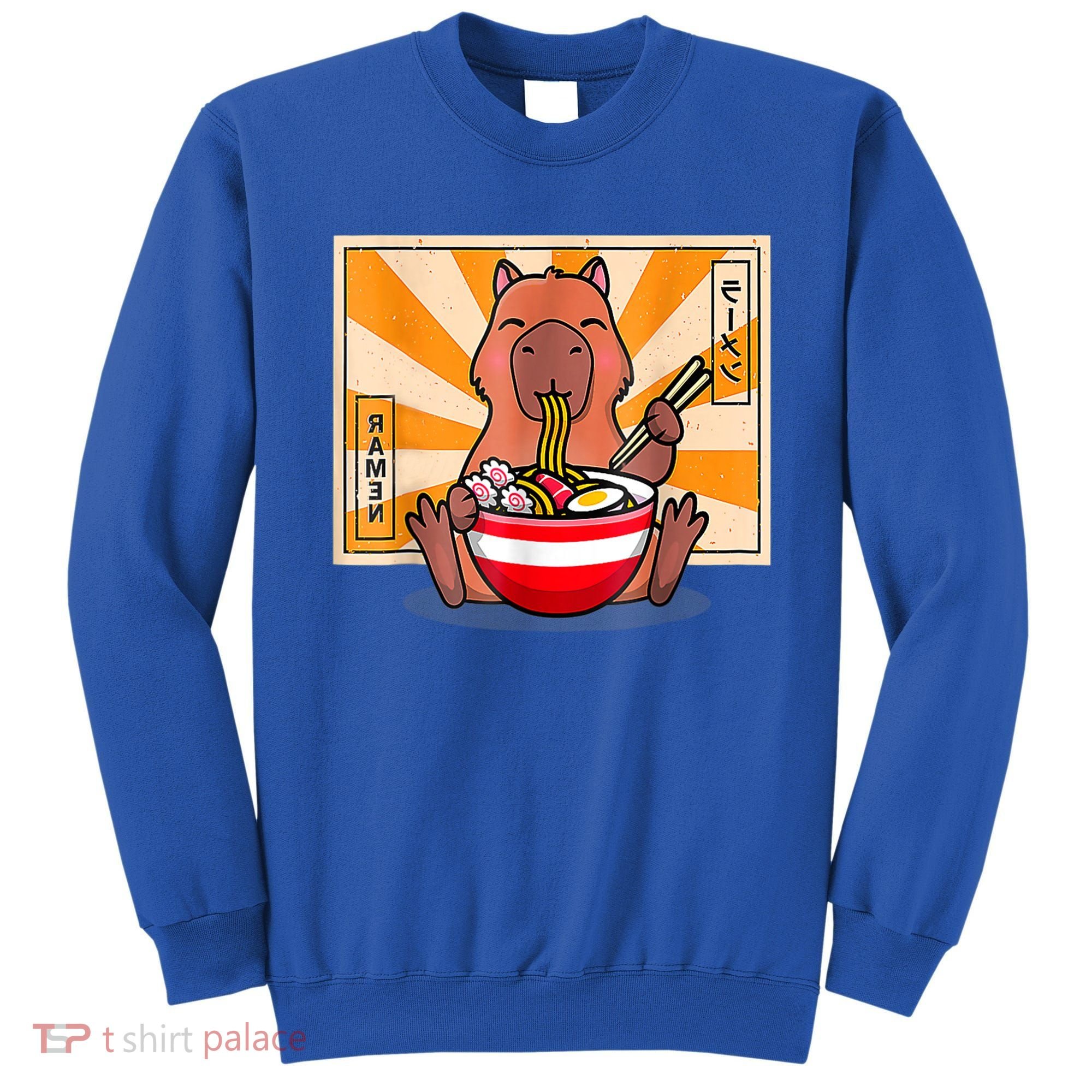 Cute Capybara Eating Ramen Funny Animal Anime Manga Sweatshirt