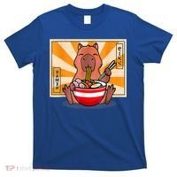 Cute Capybara Eating Ramen Funny Animal Anime Manga T-Shirt thumb 0