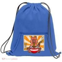Cute Capybara Eating Ramen Funny Animal Anime Manga Sweatshirt Cinch Pack Bag thumb 0
