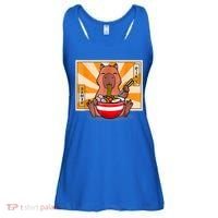 Cute Capybara Eating Ramen Funny Animal Anime Manga Ladies Essential Flowy Tank thumb 0