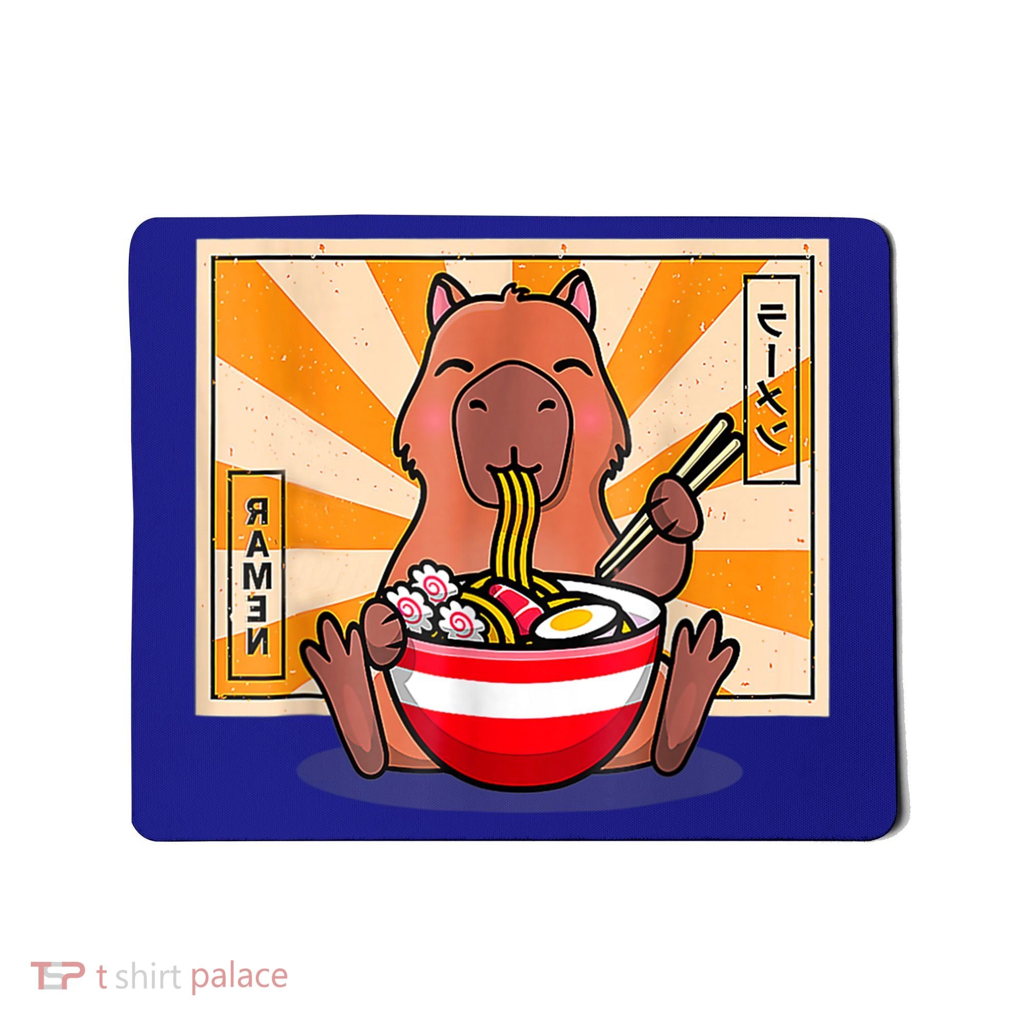 Cute Capybara Eating Ramen Funny Animal Anime Manga Mousepad