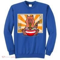 Cute Capybara Eating Ramen Funny Animal Anime Manga Tall Sweatshirt thumb 0