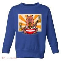 Cute Capybara Eating Ramen Funny Animal Anime Manga Toddler Sweatshirt thumb 0