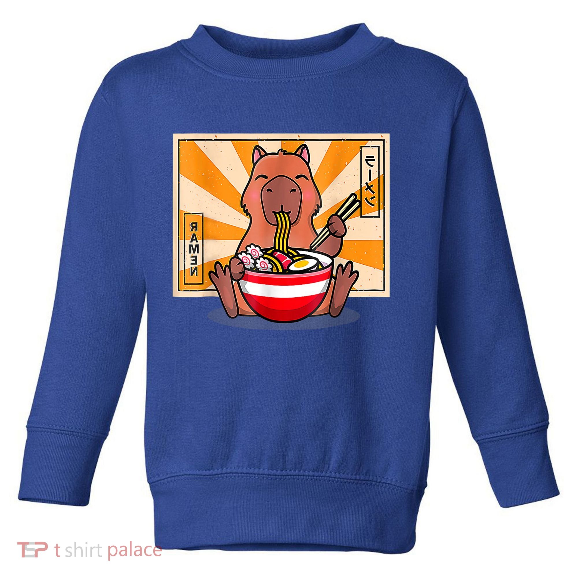 Cute Capybara Eating Ramen Funny Animal Anime Manga Toddler Sweatshirt