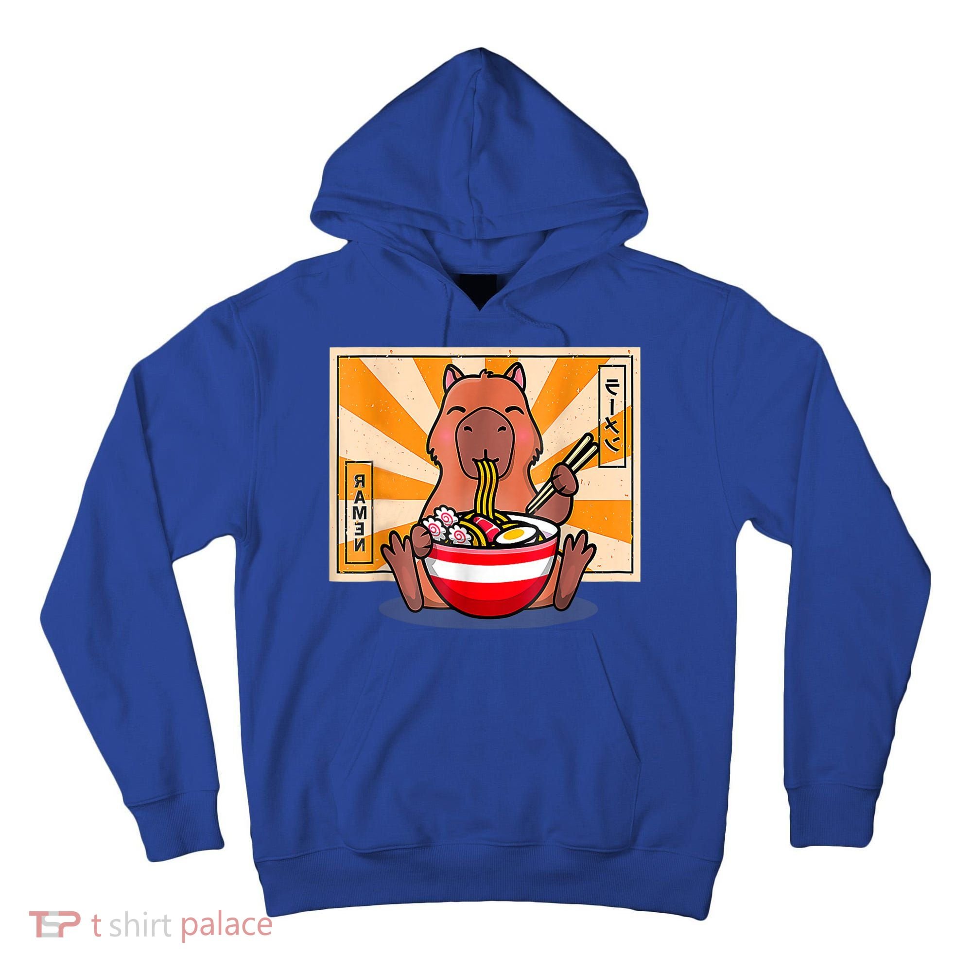 Cute Capybara Eating Ramen Funny Animal Anime Manga Tall Hoodie