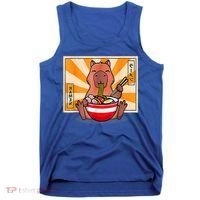 Cute Capybara Eating Ramen Funny Animal Anime Manga Tank Top thumb 0