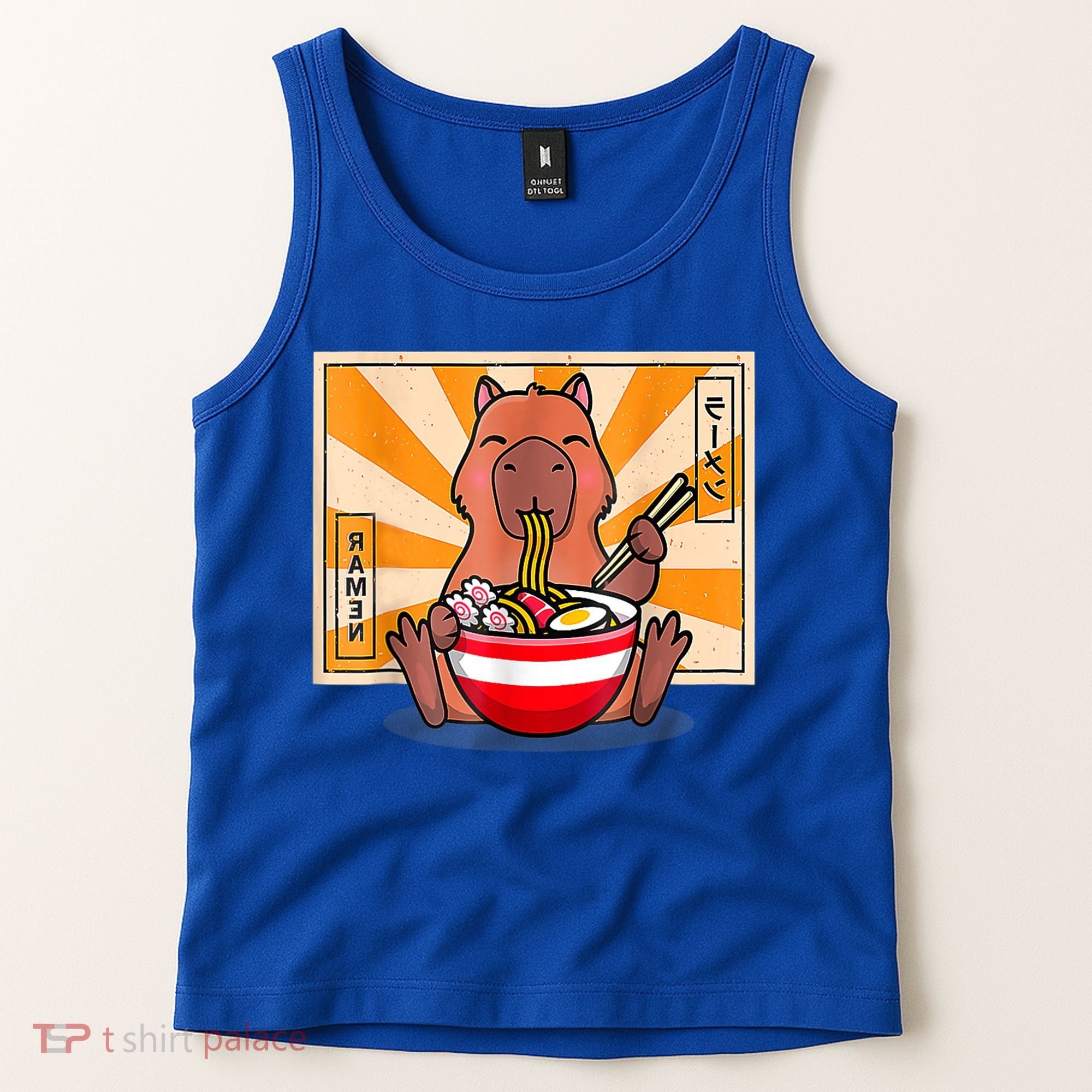 Cute Capybara Eating Ramen Funny Animal Anime Manga Tank Top
