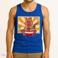 Cute Capybara Eating Ramen Funny Animal Anime Manga Tank Top thumb 3