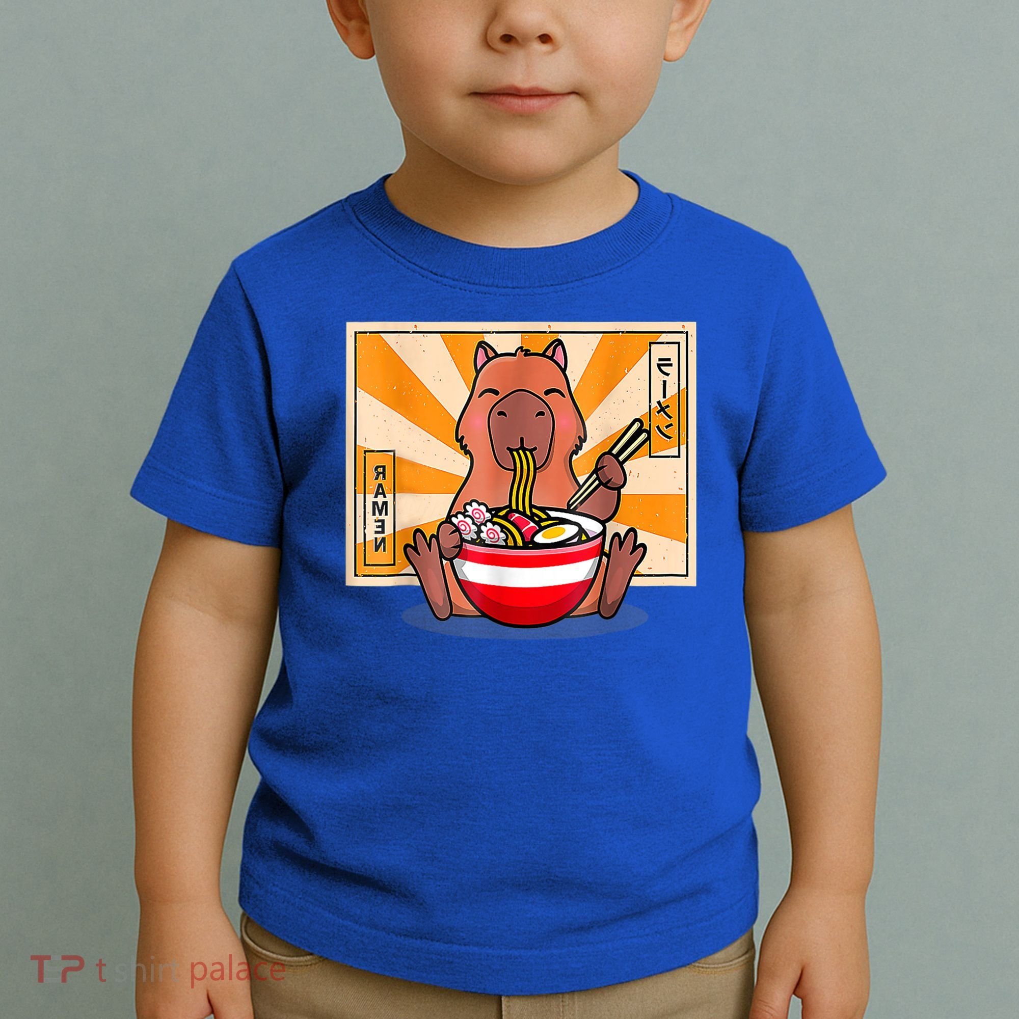 Cute Capybara Eating Ramen Funny Animal Anime Manga Toddler T-Shirt