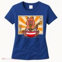 Cute Capybara Eating Ramen Funny Animal Anime Manga Women's T-Shirt thumb 0
