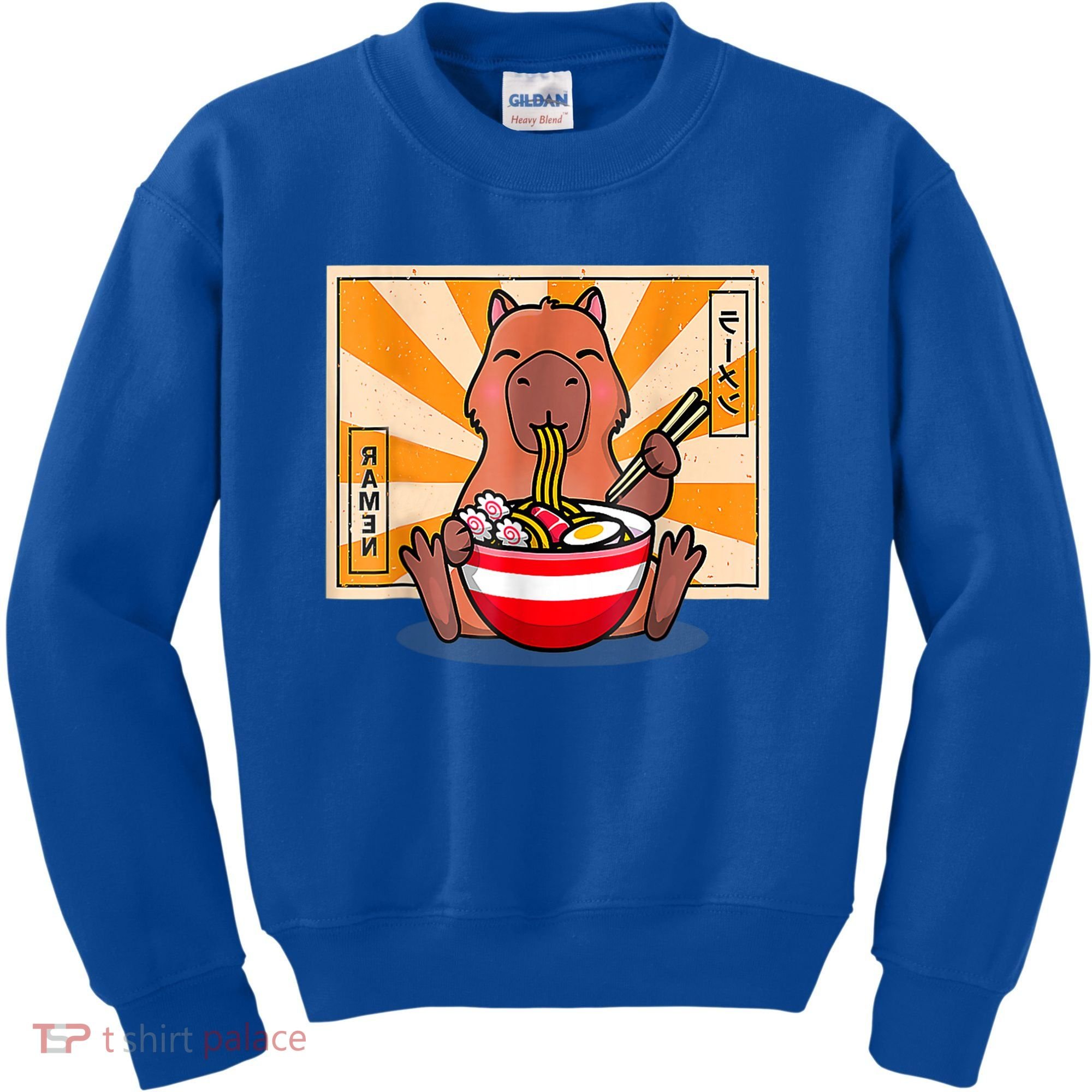 Cute Capybara Eating Ramen Funny Animal Anime Manga Kids Sweatshirt