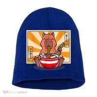 Cute Capybara Eating Ramen Funny Animal Anime Manga Short Acrylic Beanie thumb 0