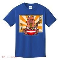 Cute Capybara Eating Ramen Funny Animal Anime Manga Kids T-Shirt thumb 0