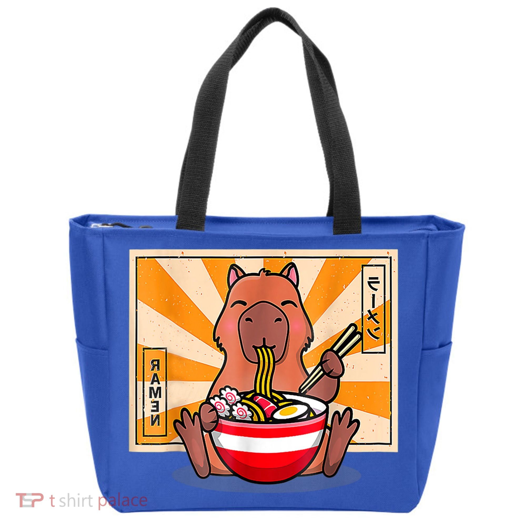 Cute Capybara Eating Ramen Funny Animal Anime Manga Tote Bag