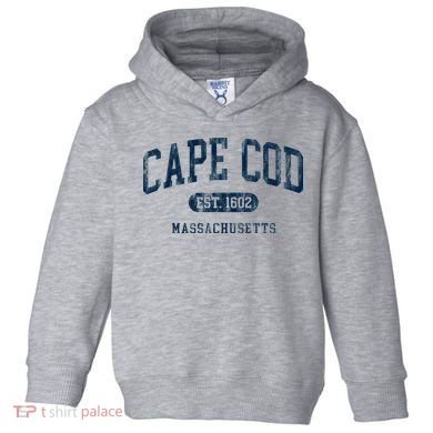 Cape Cod Est 1602 Massachusetts Retro Preppy Throwback Toddler Hoodie