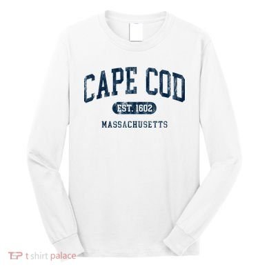 Cape Cod Est 1602 Massachusetts Retro Preppy Throwback Long Sleeve Shirt