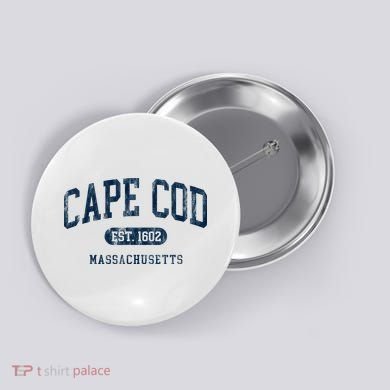 Cape Cod Est 1602 Massachusetts Retro Preppy Throwback Button