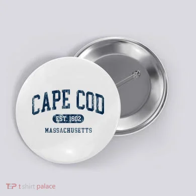 Cape Cod Est 1602 Massachusetts Retro Preppy Throwback Button