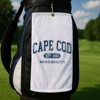 Cape Cod Est 1602 Massachusetts Retro Preppy Throwback Golf Towel thumb 2