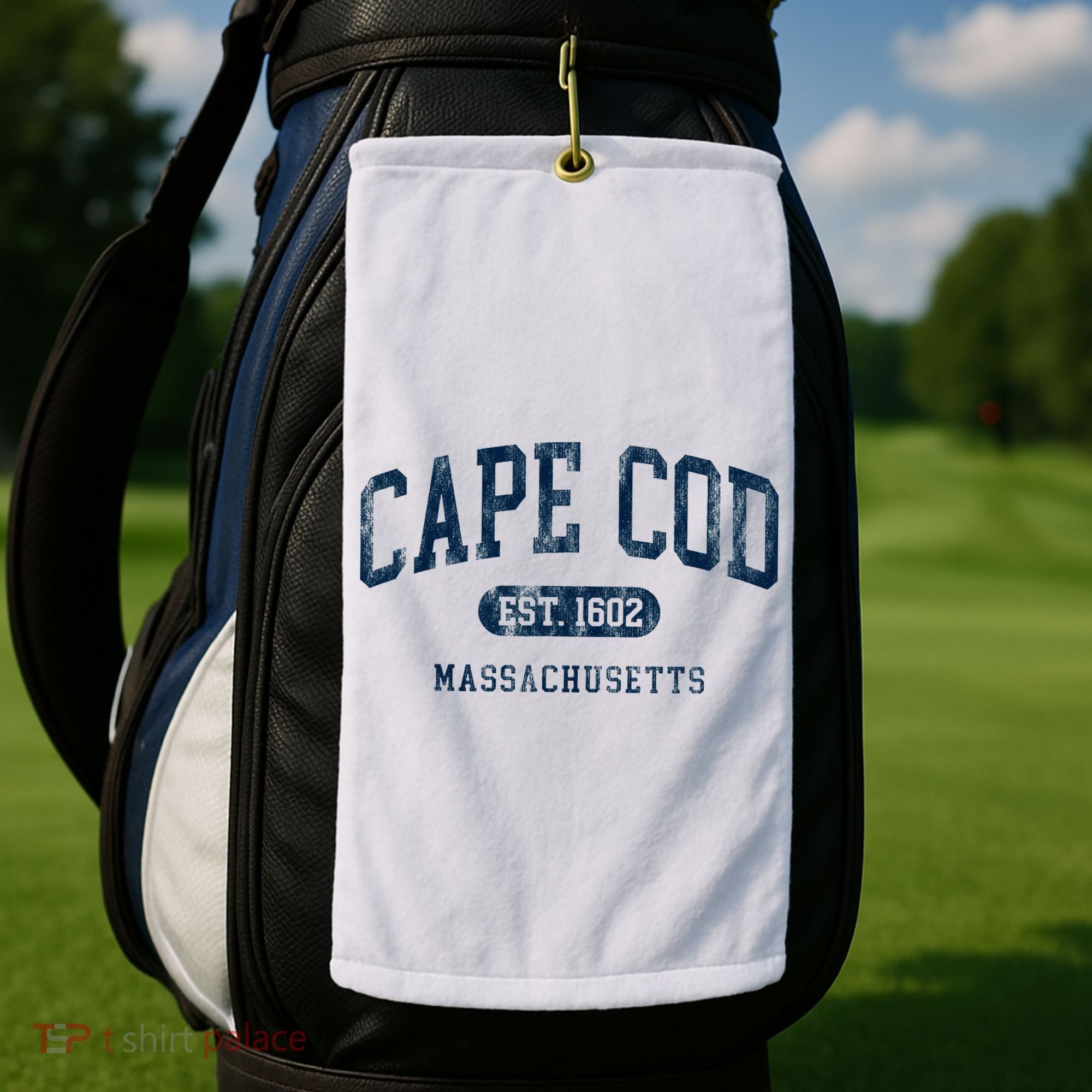 Cape Cod Est 1602 Massachusetts Retro Preppy Throwback Golf Towel